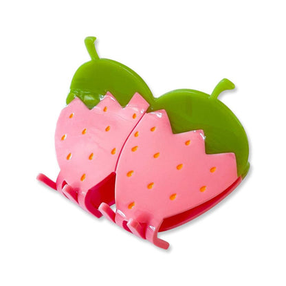 Large Pink Strawberry Claw Clip