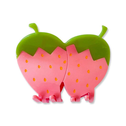 Large Pink Strawberry Claw Clip