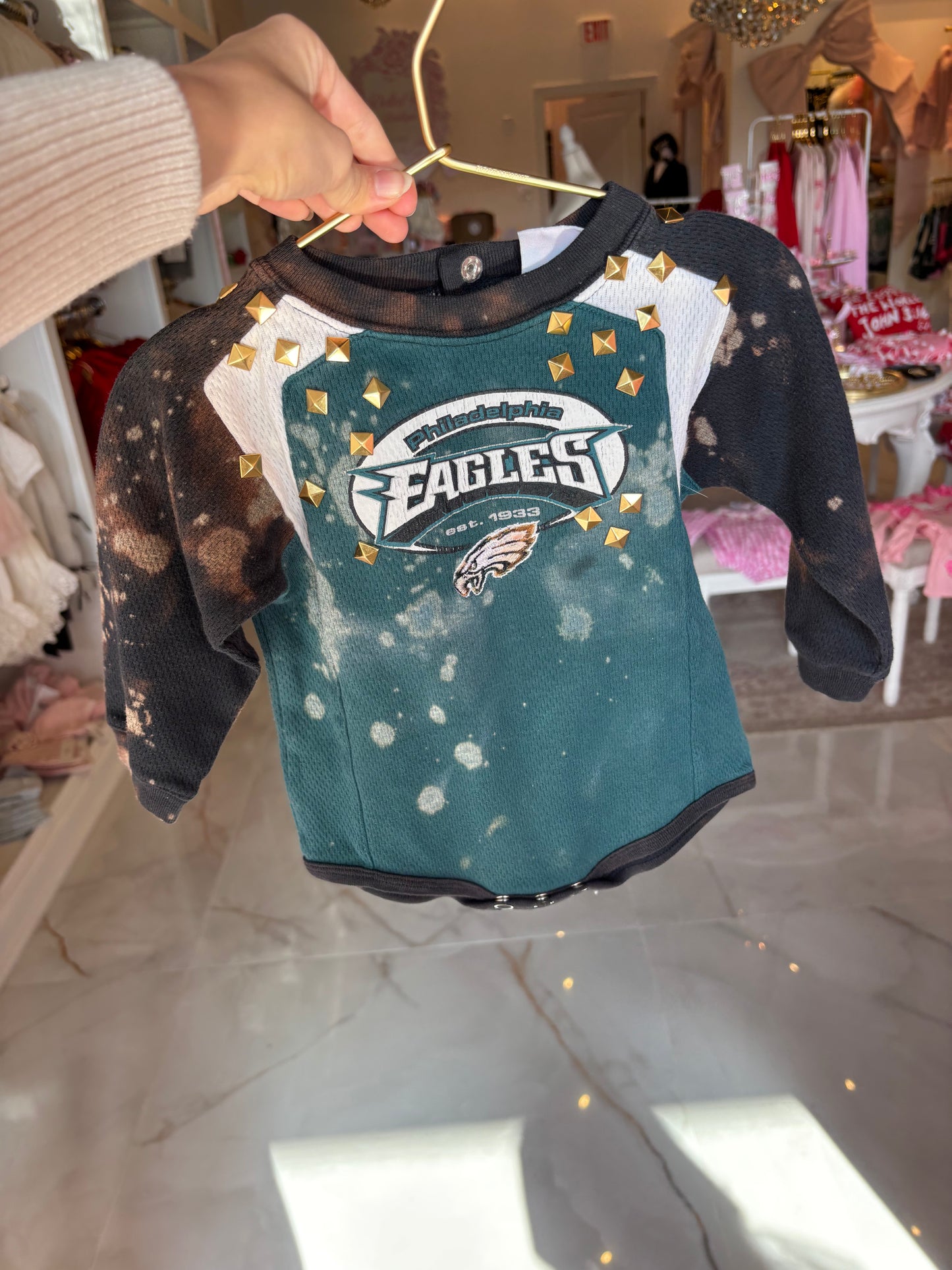 0-3months Eagles Studded Onesie