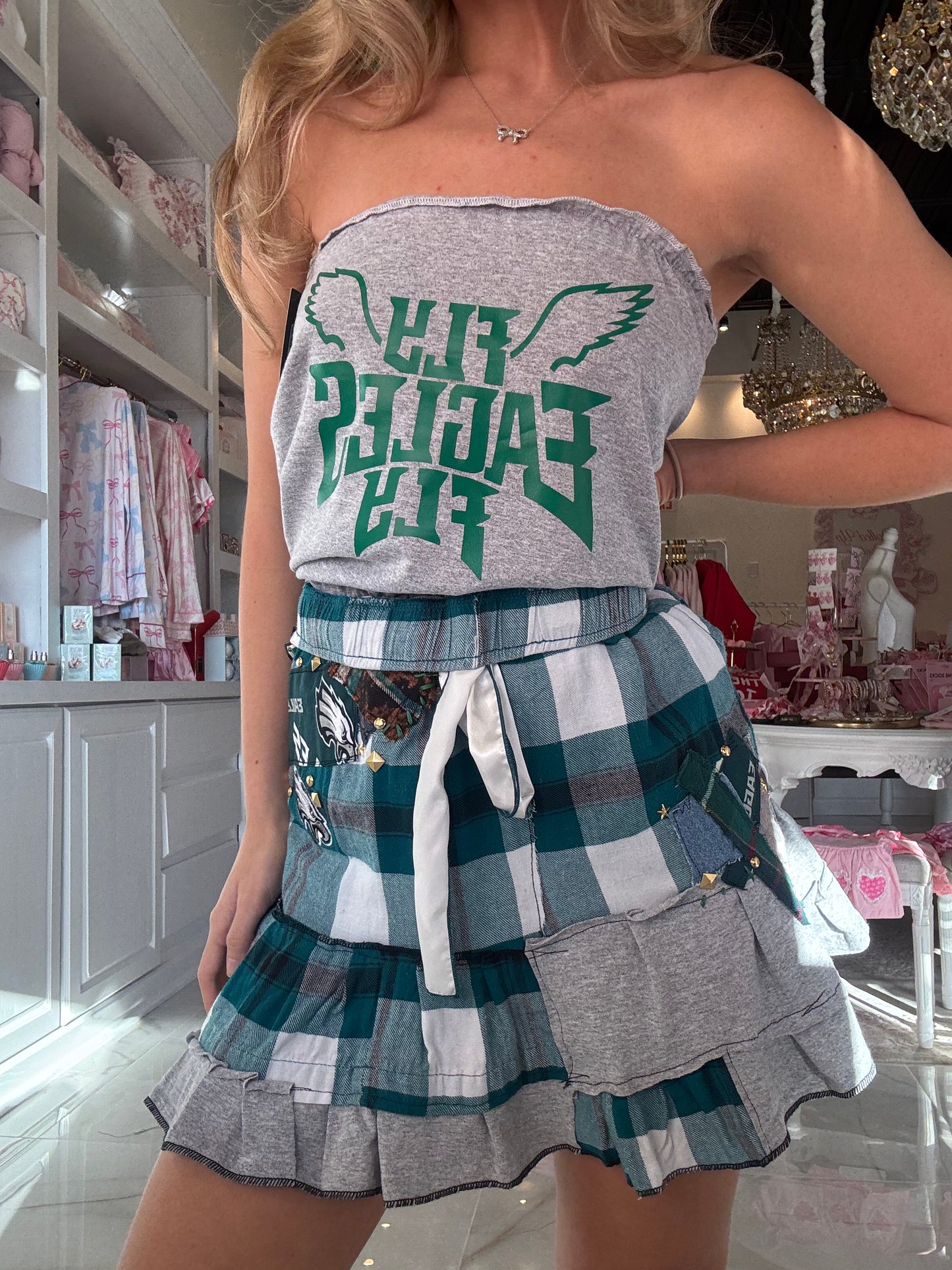 Fly Eagles Fly Flannel Skirt Set