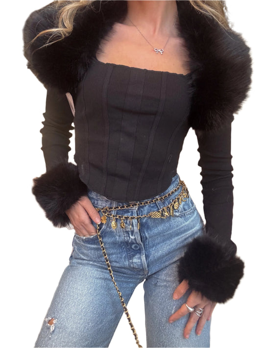 Old Money Faux Fur Bolero Set