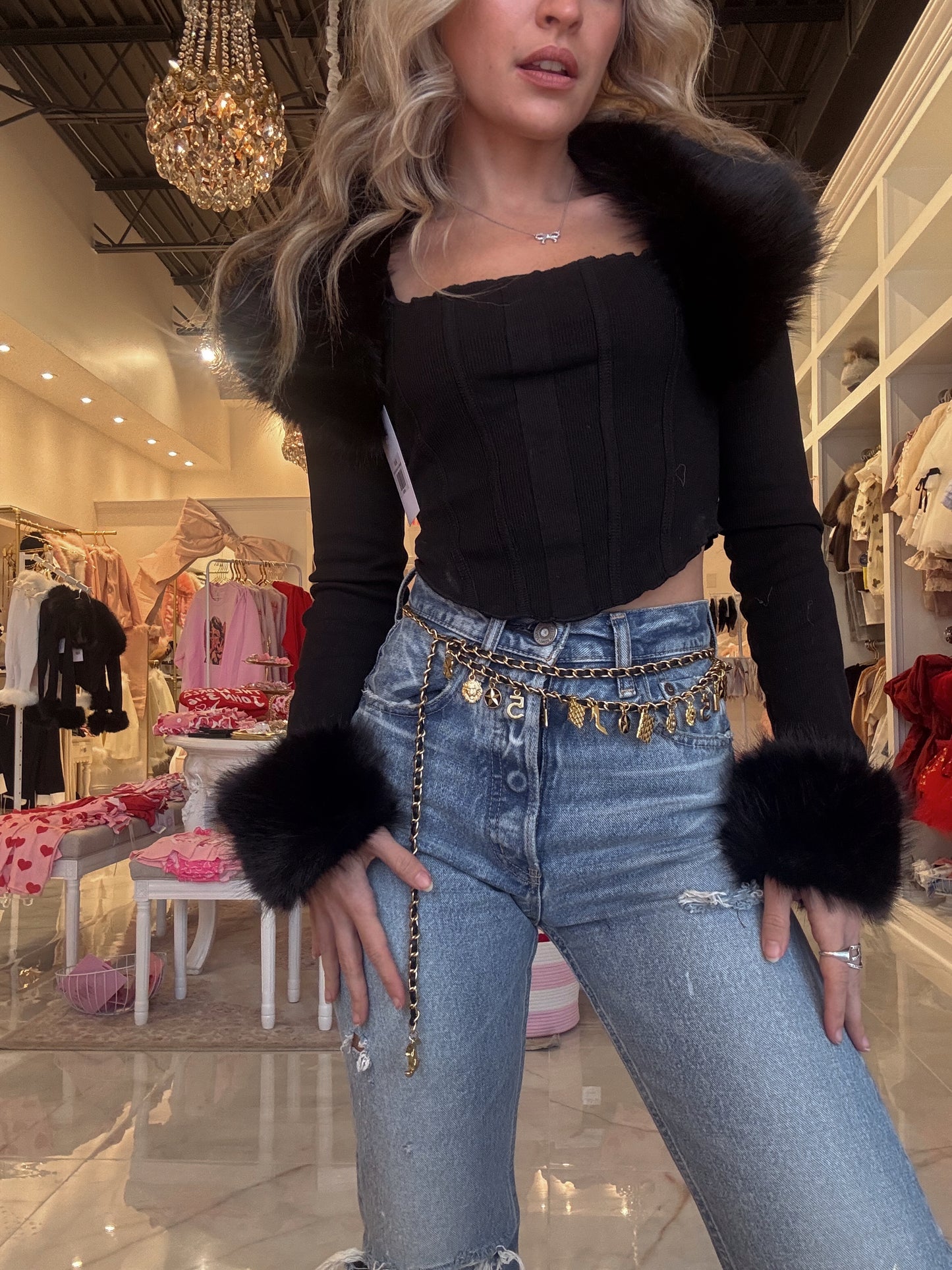 Old Money Faux Fur Bolero Set