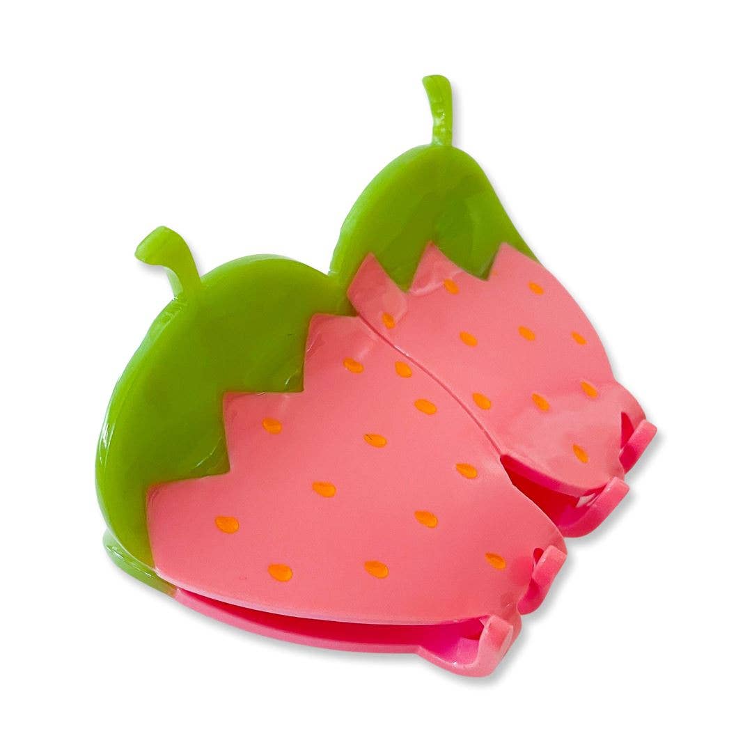 Large Pink Strawberry Claw Clip