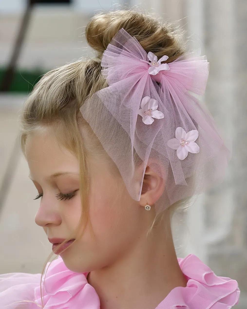 Eva Pink Tulle Bow